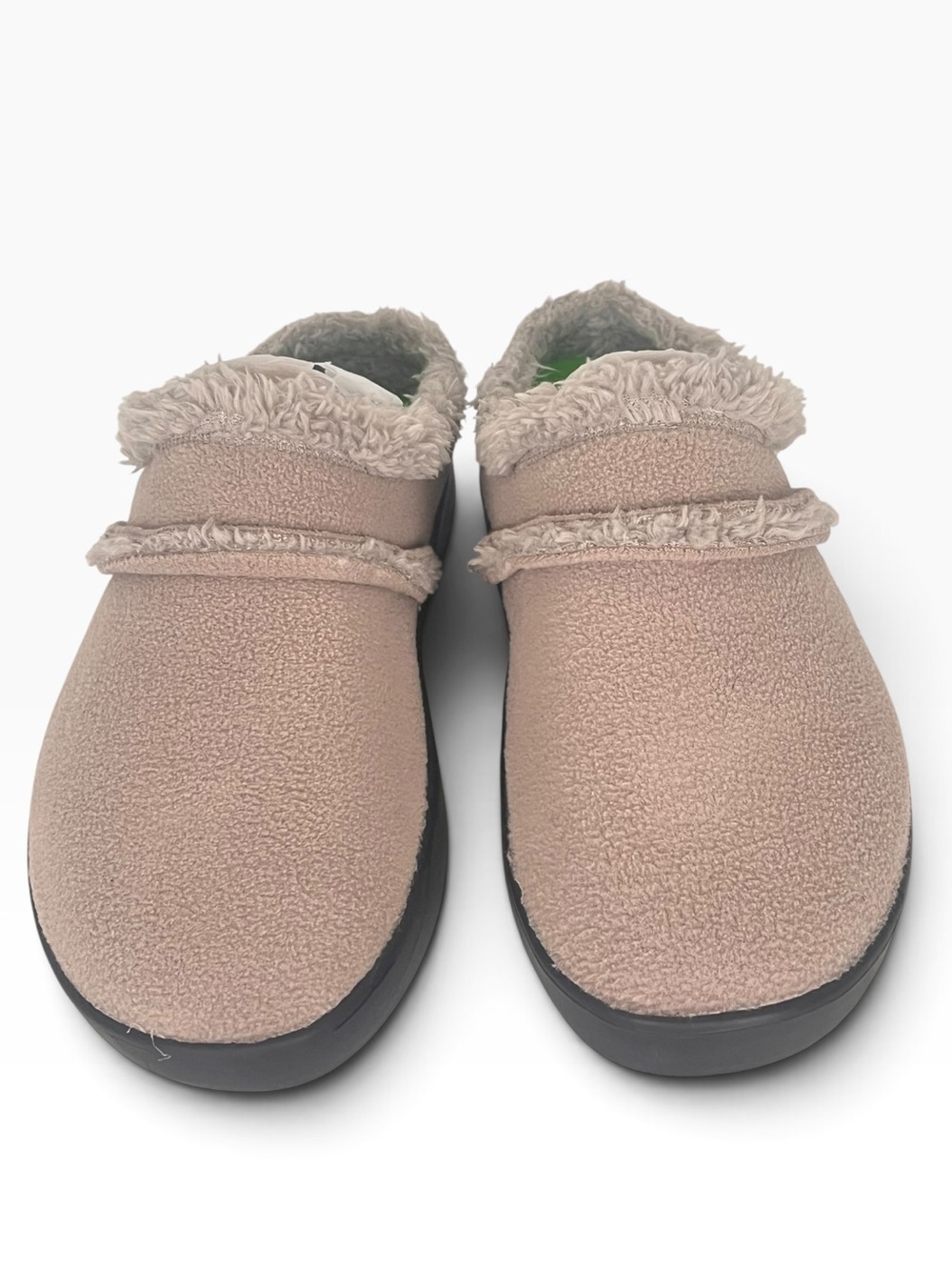 OOFOS OOCoozie Mule Recovery Sherpa Lined Slipper Womens 10.5 Beige Comfort - Picture 2 of 9